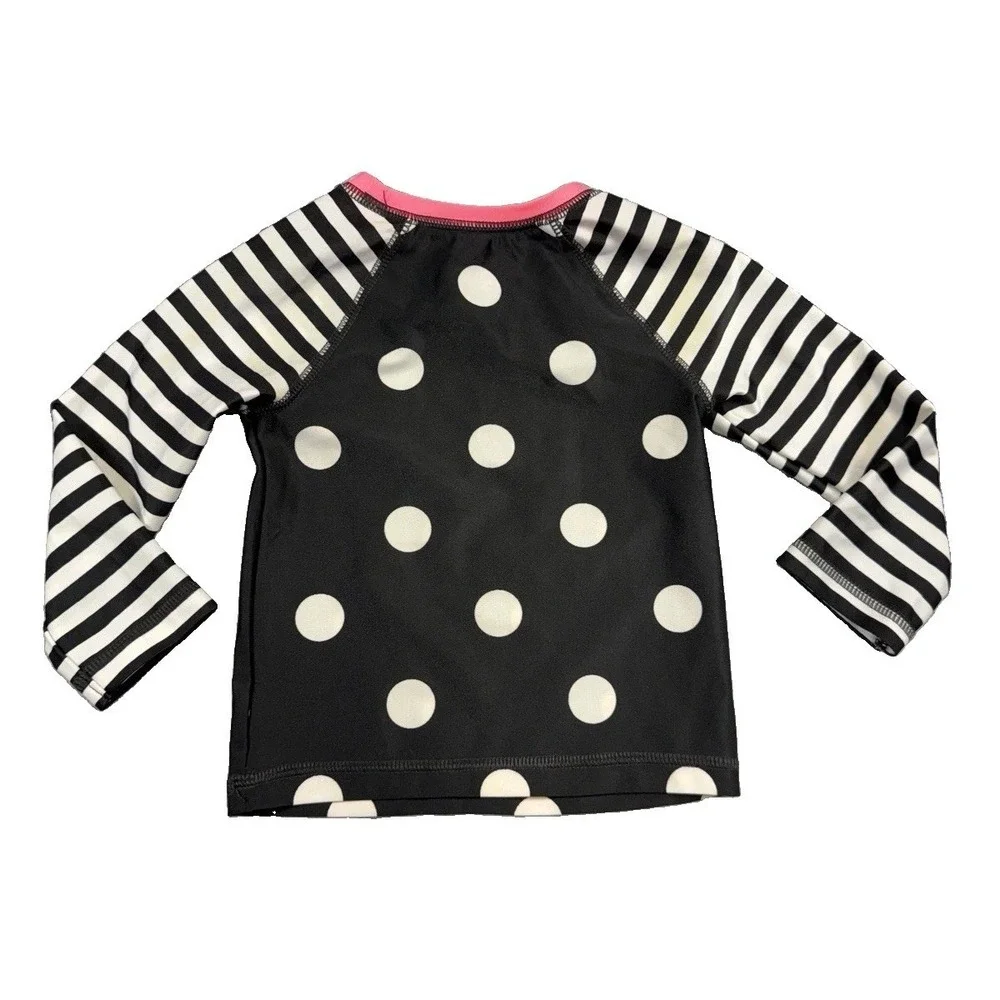 Cat & Jack Toddler Long Sleeve Swim Top Rash Guard Polka Dot 18 Month TOP ONLY